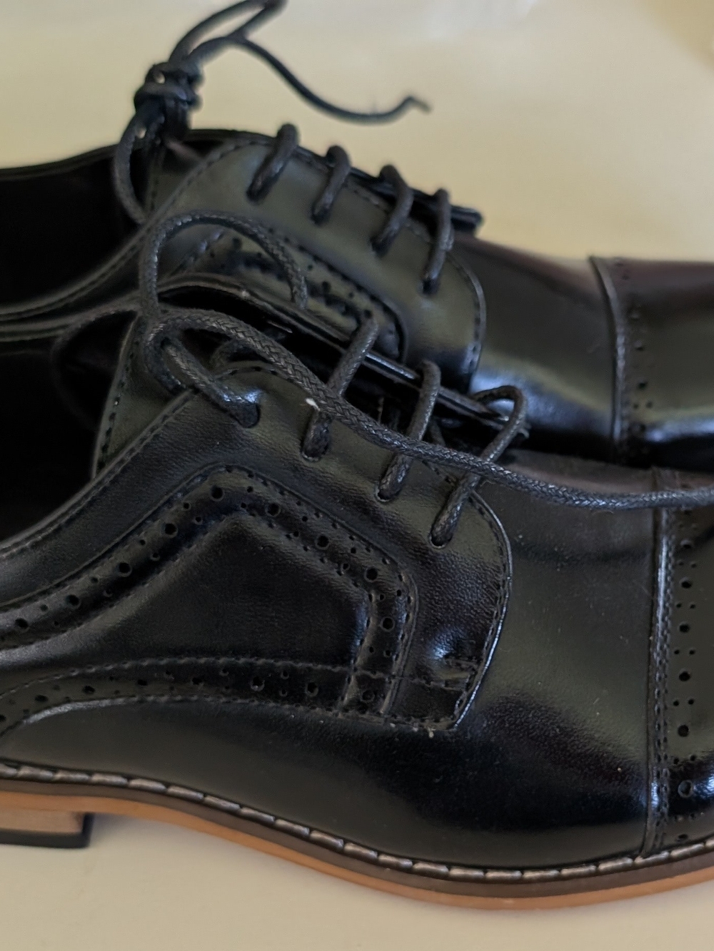 Stacy Adams Boys Black Cap-Toe Dress Oxfords